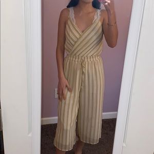 Yellow stripes jumpsuit